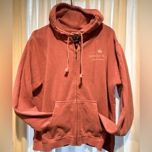 NEW stone washed Myrtle Beach Pink zippered hoodie size M  great summer color !